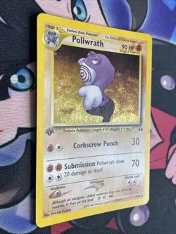 Pokemon Cards: Neo Discovery 1st Edition Rare Holo: Poliwrath 9/75 WOTC LP/MP - Image 2