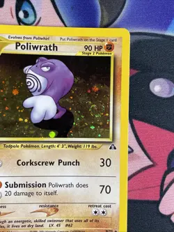 Pokemon Cards: Neo Discovery 1st Edition Rare Holo: Poliwrath 9/75 WOTC LP/MP - Image 4