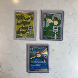 Pidgeot EX 225/197 Pidgeotto 208 Pidgey 207 Pokemon Obsidian Flames NM - Image 1