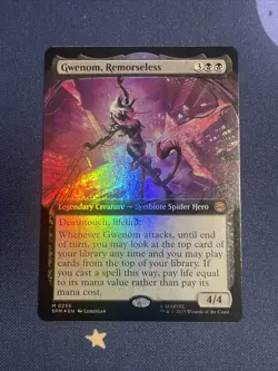 Magic The Gathering FOIL Gwenom, Remorseless Extended Art Marvel's Spider-Man - Image 1