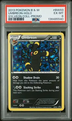 2013 POKEMON B&W PROMO SYLVEON COLL #BW93 UMBREON-HOLO PSA 6 - Image 1