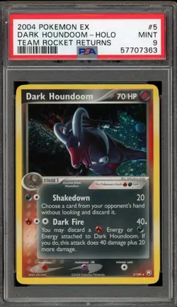 Pokemon Dark Houndoom EX Team Rocket Returns Holo Rare #5 PSA 9 Mint - Image 1