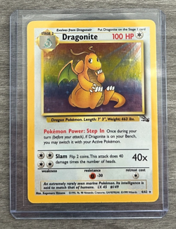 Pokemon TCG Dragonite Holo Rare #4/62 Fossil Unlimited WOTC 1999 - Image 1