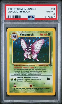 1999 POKEMON JUNGLE #13 VENOMOTH-HOLO PSA 8 - Image 1