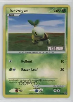 Turtwig Reverse Foil Pokemon Diamond & Pearl Majestic Dawn #77 2008 - Image 1