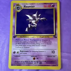 Pokemon Haunter Fossil 21/62 1st Edition Rare 50 HP English TCG Card - Image 2