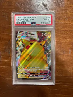 2020 Pokemon SWSH FA/Pikachu VMAX Vivid Voltage #44 - PSA 10 - Image 1