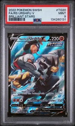 2022 POKEMON SWSH BRILLIANT STARS #TG20 FA/RS URSHIFU V BRILLIANT STARS - PSA 9 - Image 1