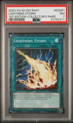 2023 YU-GI-OH! RA01-25TH RARITY COLL. - LIGHTNING STORM 1ST EDITION - PSA 7 - Image 1