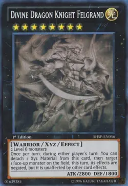 Yugioh! LP Divine Dragon Knight Felgrand - SHSP-EN056 - Ghost Rare - Unlimited E - Image 1