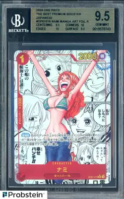 2024 One Piece The Best Premium Booster Japanese OP01016 Nami Manga BGS 9.5 - Image 1