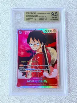 2022 One Piece MONKEY.D.LUFFY BGS 9.5 PLUS SUPER PRE-RELEASE ST01-012 STRAW HAT - Image 1