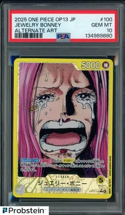 2025 One Piece OP13 JPN Alternate Art #100 Jewelry Bonney PSA 10 GEM MINT - Image 1