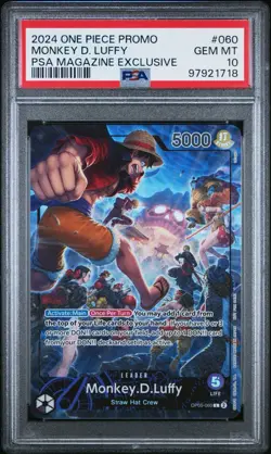 PSA 10 2024 One Piece Promo Monkey D. Luffy PSA Magazine Exclusive OP05-060 - Image 3