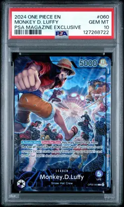 PSA 10 2024 One Piece Promo Monkey D. Luffy PSA Magazine Exclusive OP05-060 - Image 3