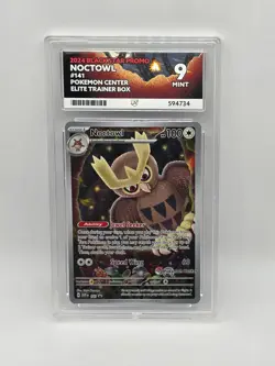 ACE 9 Noctowl SVP 141 Pokemon Center Black Star Promo Holo Pokemon Card - Mint - Image 1