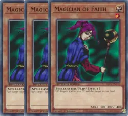 Yugioh - Magician of Faith x 3 - 1st Edition NM - Plus Free Holographic Card - A - Image 1