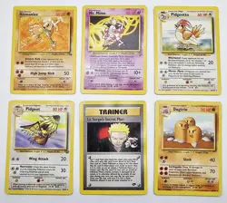 Vintage Rare Pokemon 6 Card Lot Base Base 2 Fossil Jungle Gym Cards WOTC - Image 1