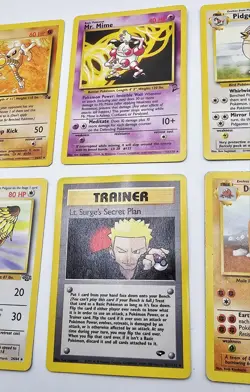 Vintage Rare Pokemon 6 Card Lot Base Base 2 Fossil Jungle Gym Cards WOTC - Image 3