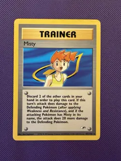Misty - 102/132 - Pokemon Gym Heroes Unlimited Rare Card WOTC LP/NM - Image 1