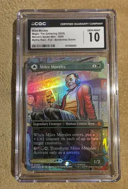 Magic MTG Miles Morales (0200) (Borderless) Spider-Man FOIL CGC Gem Mint 10 - Image 1