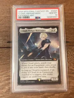 Cloud, Midgar Mercenary (Extended Art) - FINAL FANTASY (FIN) MTG PSA 10 - Image 1