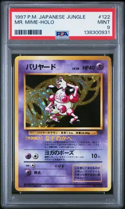 1997 POKEMON JPN JUNGLE #122 MR. MIME-HOLO PSA 9 - Image 1