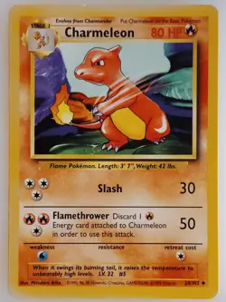 Charmeleon 1999 Base Set Unlimited WOTC Vintage Pokemon Card 24/102 (LP-NM) - Image 1