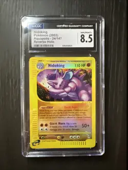 CGC 8.5 MINT Nidoking 2003 Aquapolis 24/147 Reverse Holo Pokemon Card - Image 1