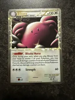 Pokemon TCG Blissey Heartgold & Soulsilver Base Set 106/123 Prime Holo Rare LP. - Image 1