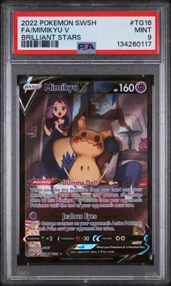 2022 POKEMON SWSH BRILLIANT STARS #TG16 FA/MIMIKYU V BRILLIANT STARS - PSA 9 - Image 1