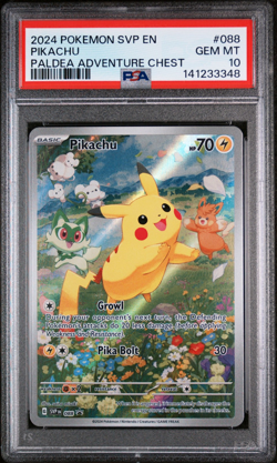 Pokemon Pikachu PSA 10 Gem Mint Paldea Adventure Chest Promo SVP EN 088 #088 - Image 1