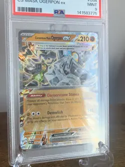 2025 Pokemon Prismatic Evolutions # 058 Cornerstone Mask Ogerpon EX PSA 9 MINT! - Image 3