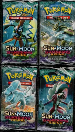 2017 Pokemon Sun & Moon Guardians Rising Booster 4-Pack (Set) - Image 1