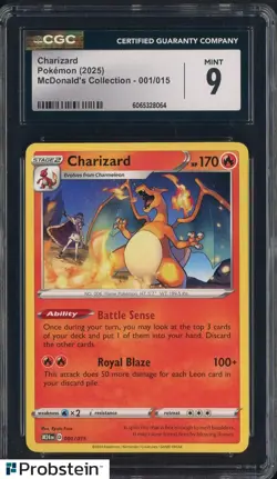 2025 Pokemon McDonald's Collection M24EN #001/015 Charizard CGC 9 MINT - Image 1