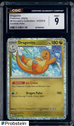 2025 Pokemon Mcdonald's Collection #012/015 Dragonite Confetti Holo CGC 9 - Image 1