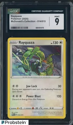 2025 Pokemon McDonald's Collection M24EN #014/015 Rayquaza CGC 9 MINT - Image 1