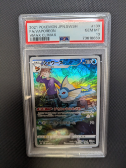 PSA 10 2021 Pokemon JPN.SWSH FA/Vaporeon Vmax Climax #189 - Image 1