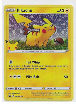 Pokemon Pikachu SWSH039 Promo Holo (NEVER PLAYED) - Image 1