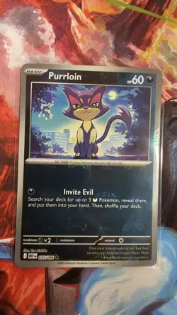 Purrloin 55/86 Pokemon TCG S&V White Flare Common Masterball Holo NM - Image 1