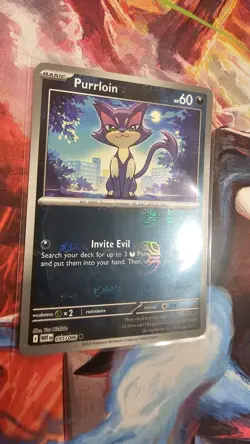 Purrloin 55/86 Pokemon TCG S&V White Flare Common Masterball Holo NM - Image 2