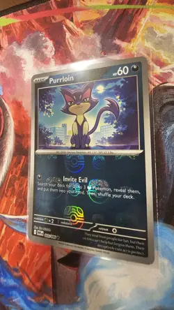 Purrloin 55/86 Pokemon TCG S&V White Flare Common Masterball Holo NM - Image 3