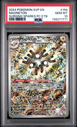 2024 Pokemon SVP Black Star Promo Magneton Pokemon Center Stamp #159 PSA 10 - Image 1