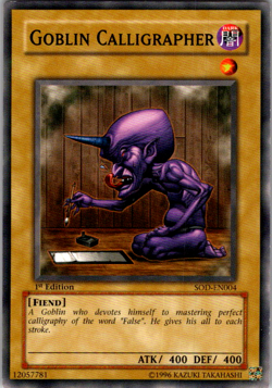 Goblin Calligrapher SOD-EN004 1st Edition - Yu-Gi-Oh! TCG Common - Image 1