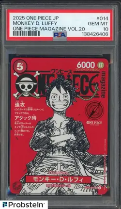 Monkey D Luffy One Piece Mag Vol. 20 Promo #ST21-014 Japan PSA 10 GEM MT - Image 1