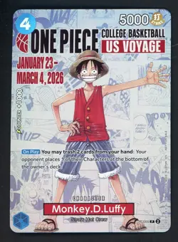 Monkey.D.Luffy College Basketball US Voyage) P-055 One Piece Promotion - Image 1