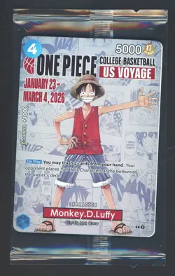 Monkey.D.Luffy College Basketball US Voyage) P-055 One Piece Promotion - Sealed - Image 1