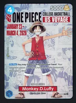 Monkey.D.Luffy College Basketball US Voyage) P-055 One Piece Promotion - Image 1