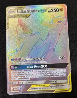 Pokemon Latias & Latios GX Secret Rare Full Art TAG TEAM Holo SM-Team Up 190/181 - Image 1