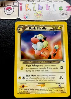 DARK FLAAFFY 34/105 LP Vintage Neo Destiny Pokemon Card. Free Tracked Shipping! - Image 1